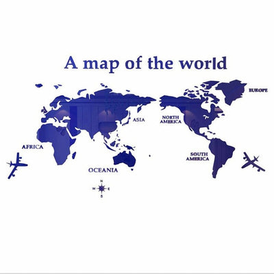 DIY 3D Large Acrylic World Map Wall Sticker - GadgetsBoxes