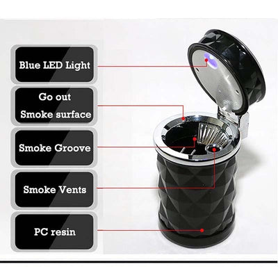 Mini Portable LED Light Car Ashtray - GadgetsBoxes