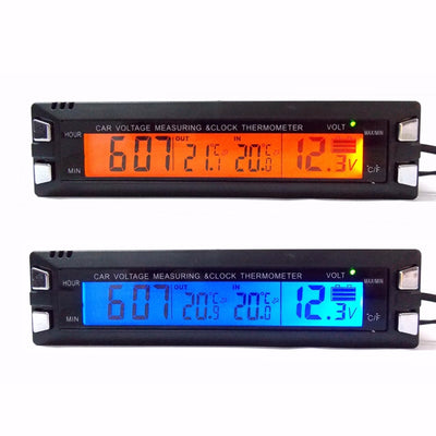 Universal 12V/24V Red/Orange Car Digital LCD Display - GadgetsBoxes