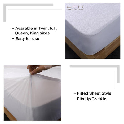 160 X 200 Cotton Terry Mattress Cover % Waterproof - GadgetsBoxes