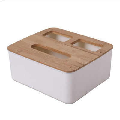 Solid Wood Napkin Holder Square Shape Wooden Plastic - GadgetsBoxes