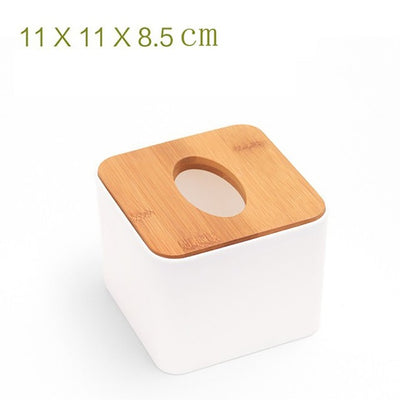 Solid Wood Napkin Holder Square Shape Wooden Plastic - GadgetsBoxes