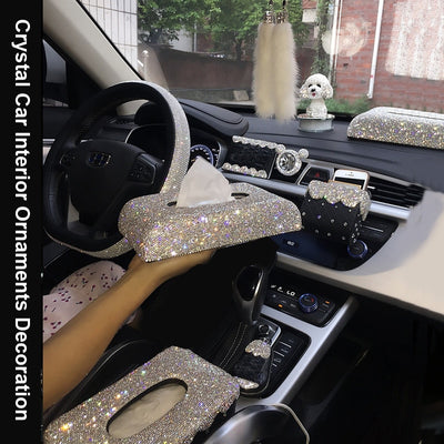 Creative Bling Crystal Diamond Car Tissue Box - GadgetsBoxes