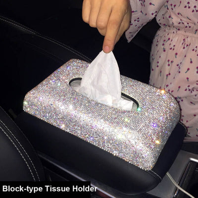 Creative Bling Crystal Diamond Car Tissue Box - GadgetsBoxes