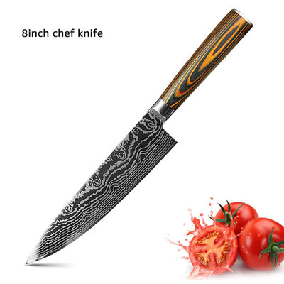 Stainless Steel Kitchen Knives Set Japanese Style Chef - GadgetsBoxes