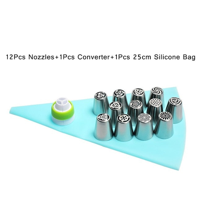 14pc/Set Stainless Steel Russian Tulip Icing Piping Nozzles - GadgetsBoxes