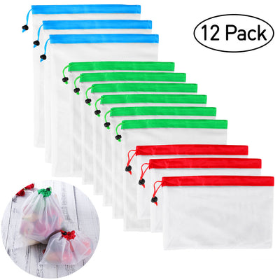 12pcs Reusable Mesh Produce Bags for Grocery - GadgetsBoxes